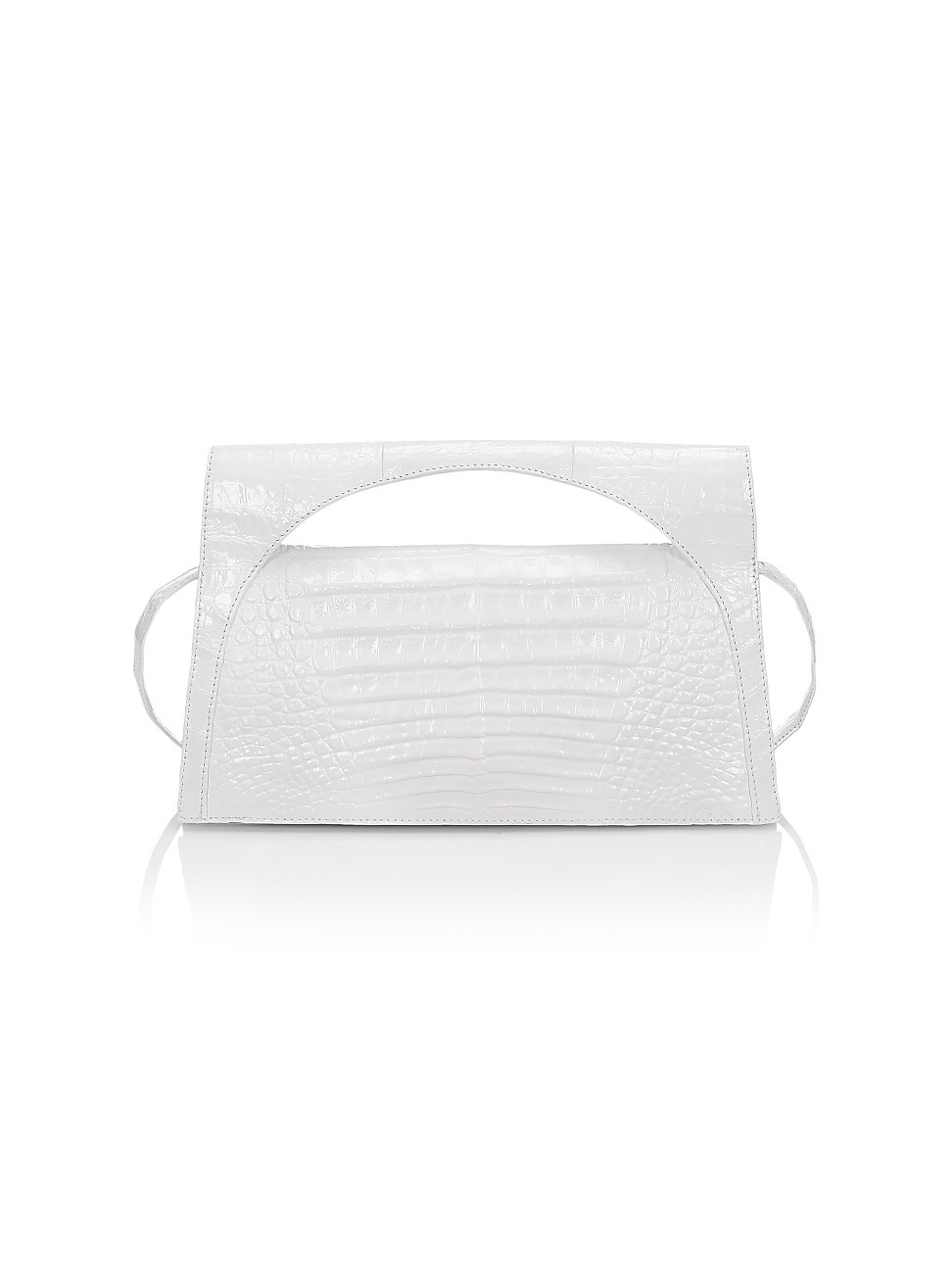Nancy Gonzalez Women's Crocodile Frame Clutch - White Shiny | Saks Fifth Avenue