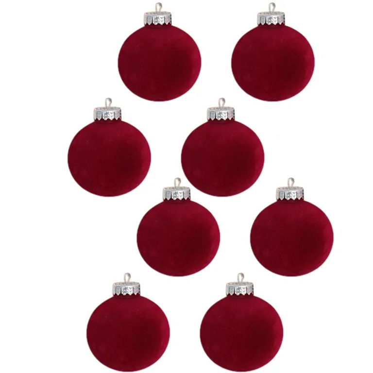 Dgankt 12Pcs Velvet Christmas Balls 8pcs 3.15-Inch Christmas Decorative Hanging Ornaments for Chr... | Walmart (US)