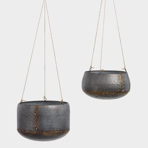 Antique Galvanized Metal Hanging Planter | World Market