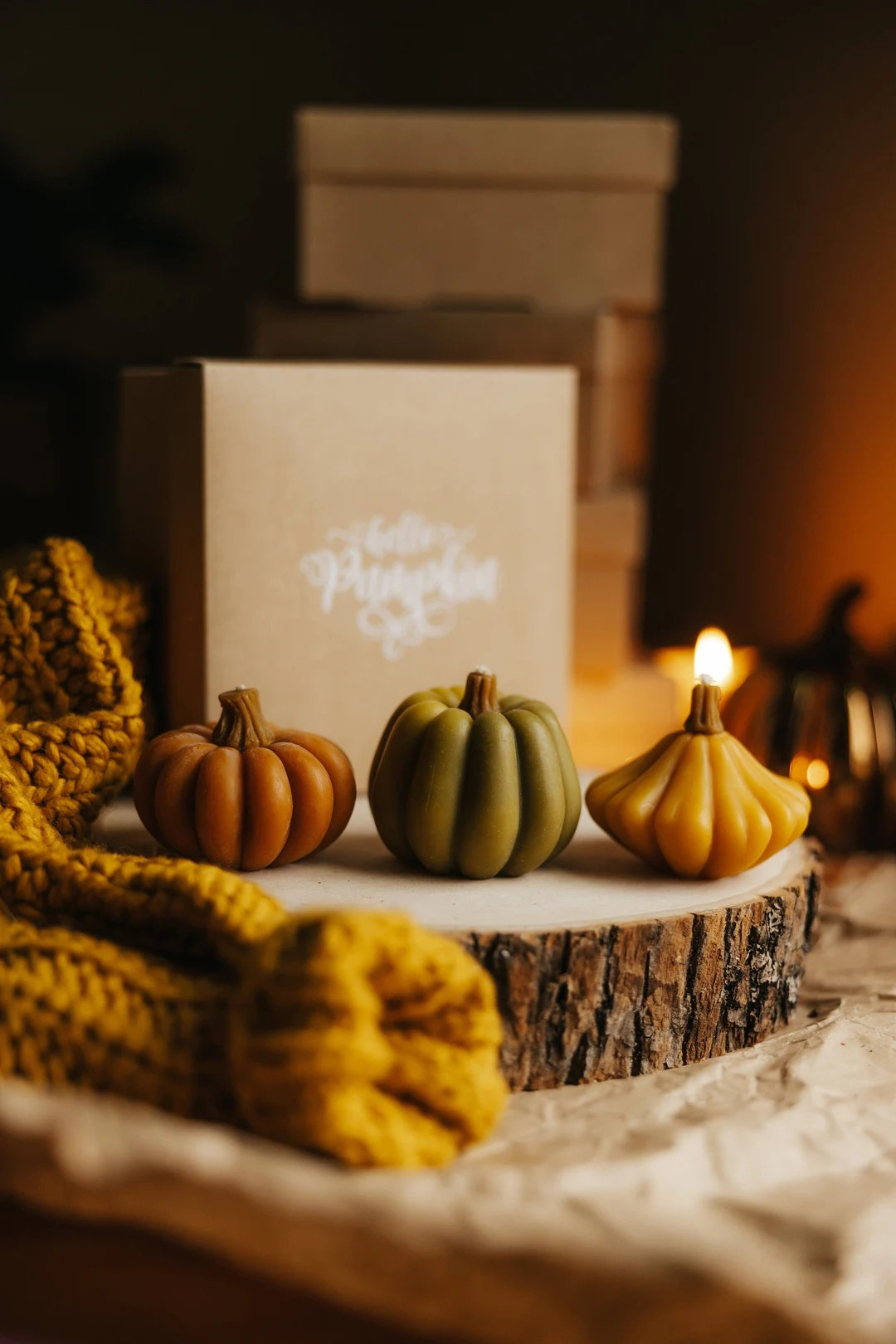 Set of 3 Pumpkin Shaped Candle, Beeswax Candle, Autumn Home Decor, Halloween Candle, Fall Decorat... | Etsy (US)