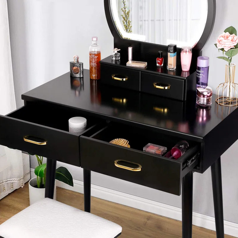 Ami Vanity Set with Stool and Mirror | Wayfair North America