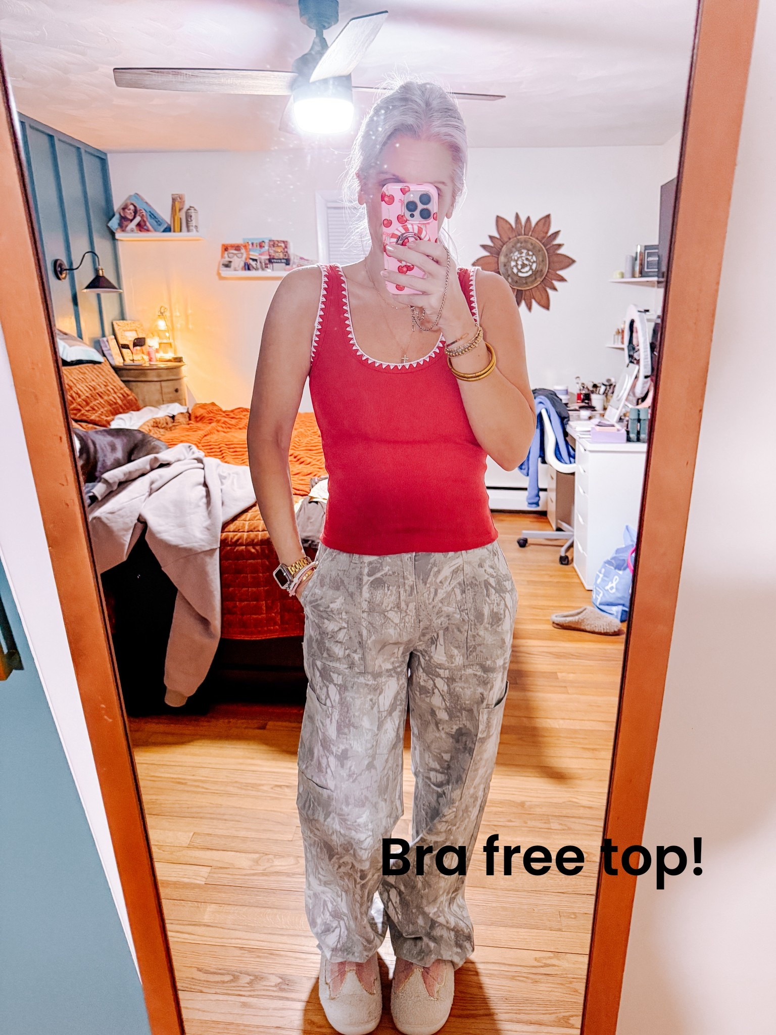 Wearing a small. This is a bra free top!! Love the white scalloped trim 

#LTKOver40 #LTKootd