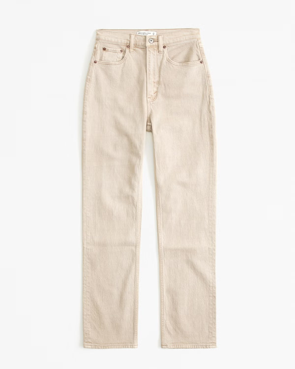 Curve Love Ultra High Rise Ankle Straight Jean | Abercrombie & Fitch (US)