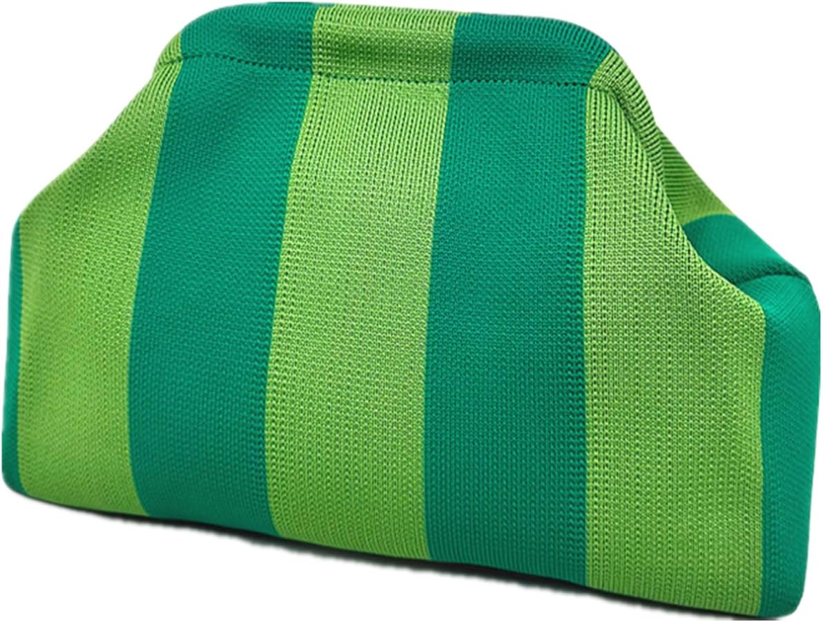 DIHKLCIO Clutch Purses for Women 2026 Summer Beach Woven Crochet Bag Dumpling Striped Ruched Clou... | Amazon (US)