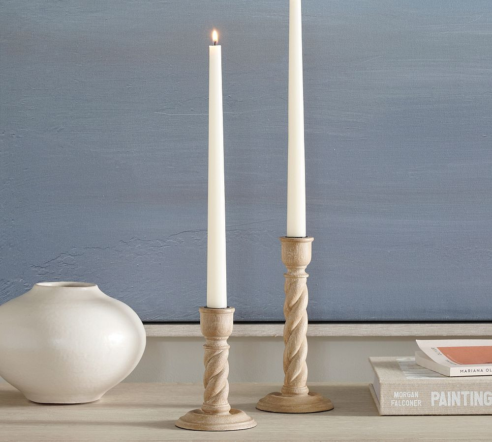 Altair Wood Candle Holder | Pottery Barn (US)