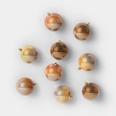 9ct 100mm Christmas Ornament Set Gold/Copper/Bronze - Wondershop™ | Target