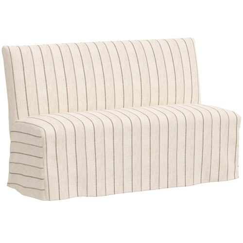 Edith Slipcover Dining Banquette, Pinstripe | One Kings Lane