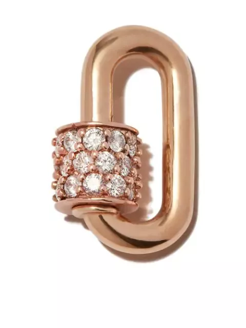 Marla Aaron 14kt Rose Gold Medium Diamond Lock Charm - Farfetch