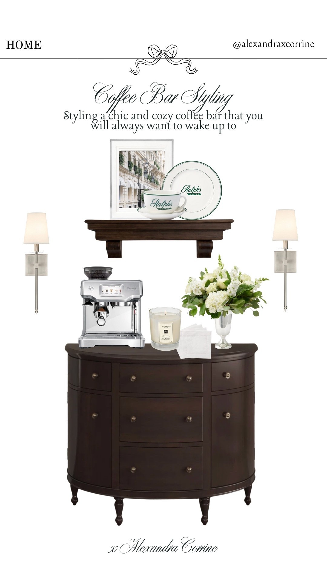 Coffee bar styling ☕️ styling a chic and cozy coffee bar that you will always want to wake up to 🤍

Home decor, home styling, espresso, coffee bar, accent cabinet, Ralph’s coffee, Ralph Lauren aesthetic, chic home decor espresso machine 

#LTKHome