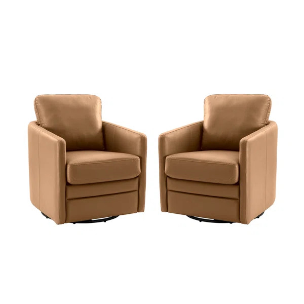 Amany Upholstered Swivel Barrel Chair (Set of 2) | Wayfair North America