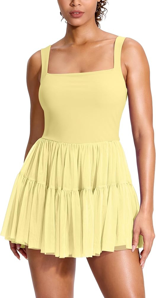 Soothfeel Tennis Dresses for Women Athletic Dress with Built in Shorts & Bra Flowy Golf Workout D... | Amazon (US)