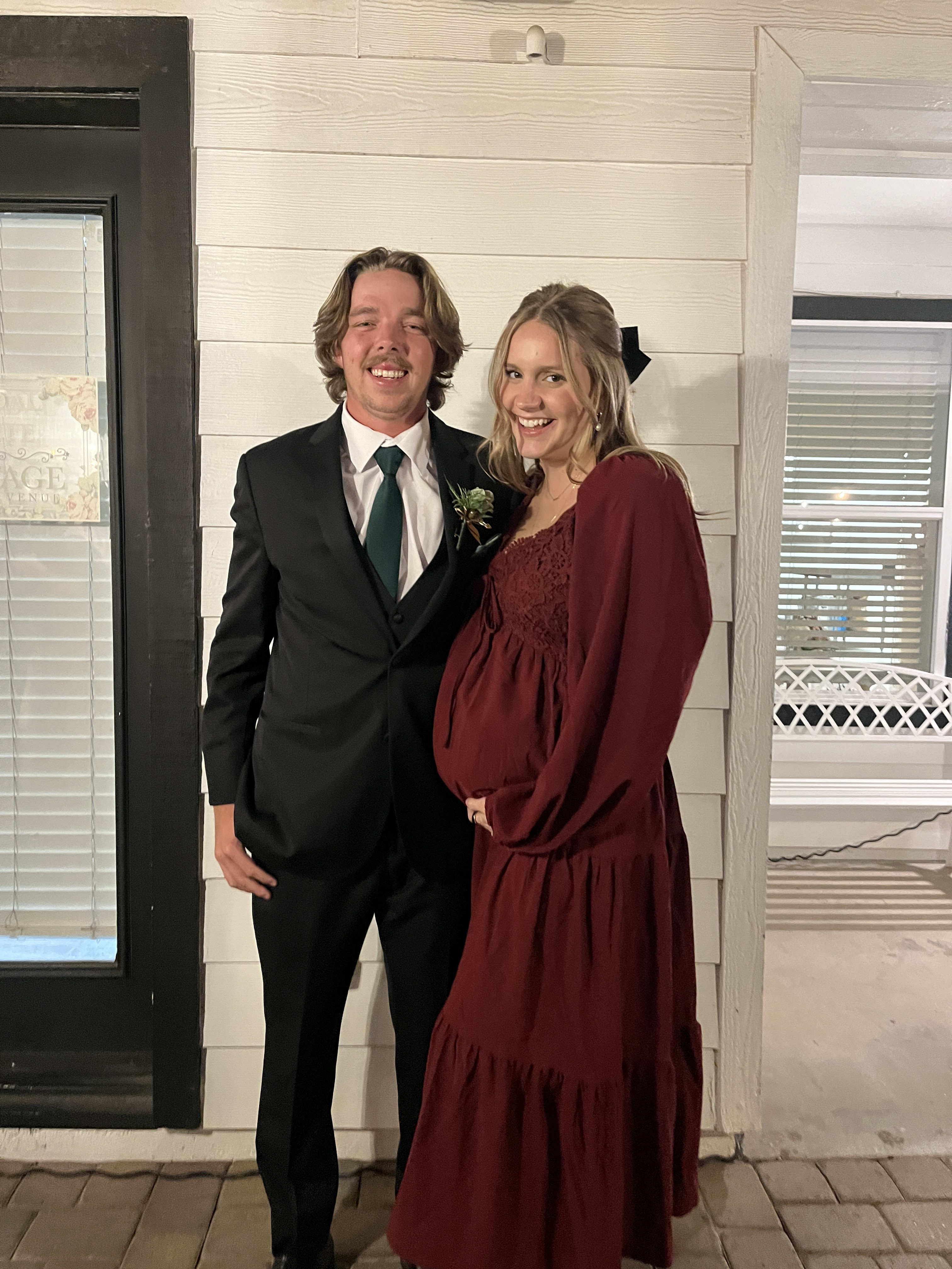 The perfect maternity winter wedding guest dress! I sized up to a L but a M would’ve fit as well. 

#LTKStyleTip #LTKBump #LTKWedding