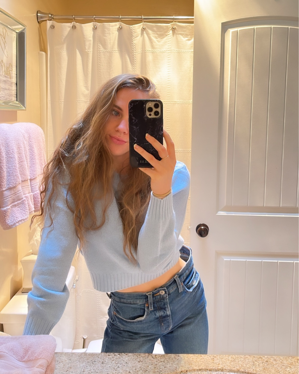 Blue sweater & blue jeans 💙 

#LTKSale #LTKunder50 #LTKsalealert