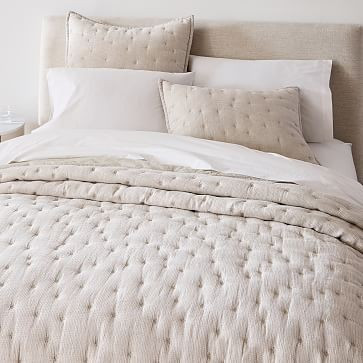 European Flax Linen Waffle Quilt & Shams | West Elm (US)
