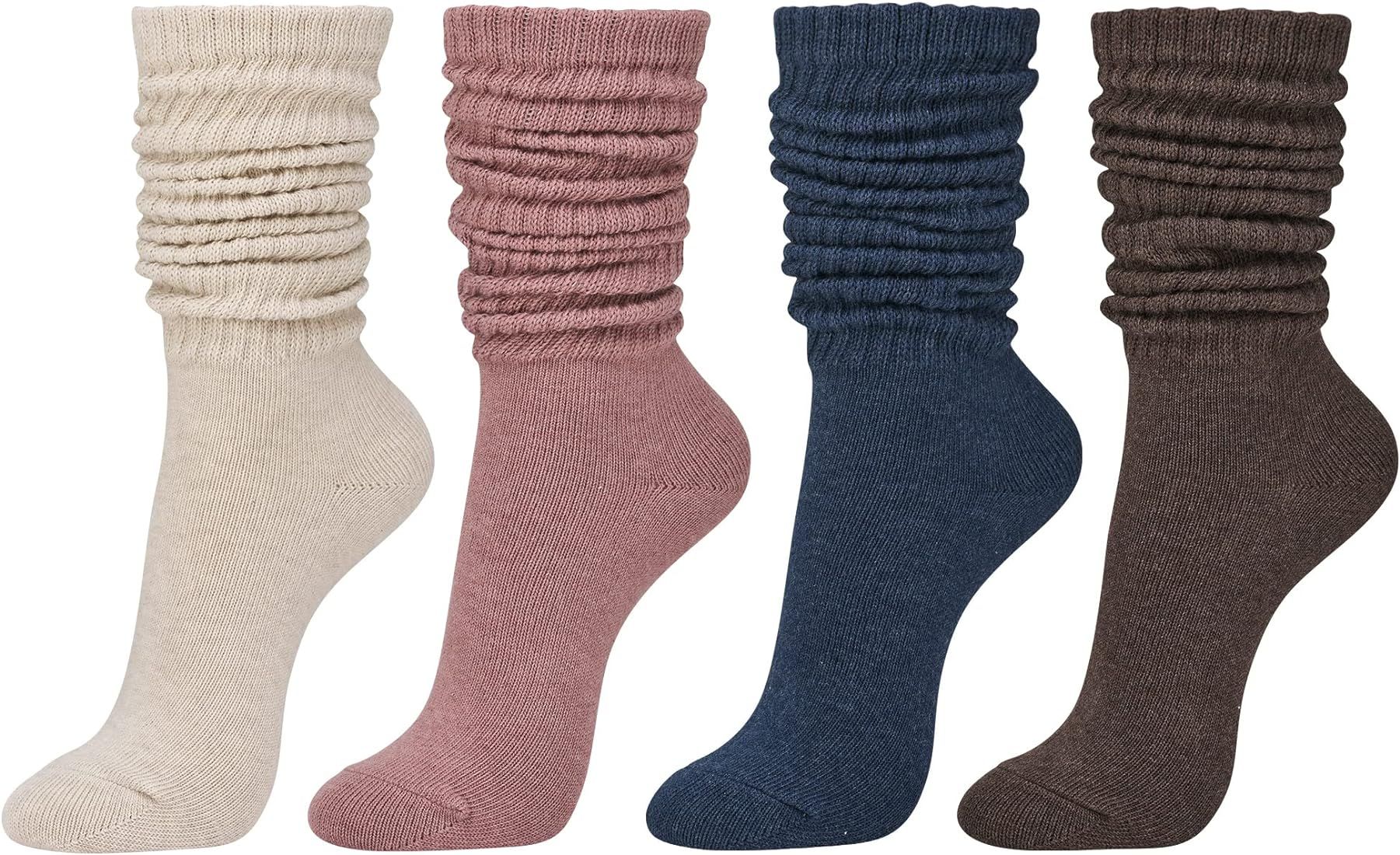 STYLEGAGA Women's Fall Winter Slouch Knit Socks Slouchy Socks Women Scrunch Socks Women Scrunchie... | Amazon (US)