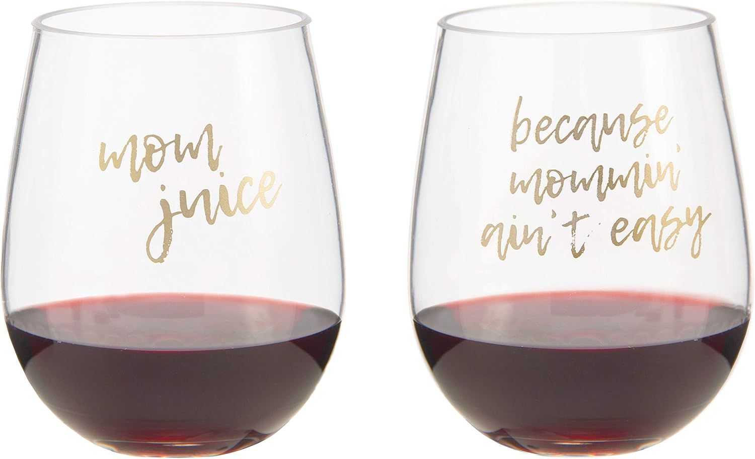 Mom Wine Glass - Mother's Day - Mom Juice, Because Mommin Ain’t Easy - Unbreakable Plastic Wine... | Amazon (US)