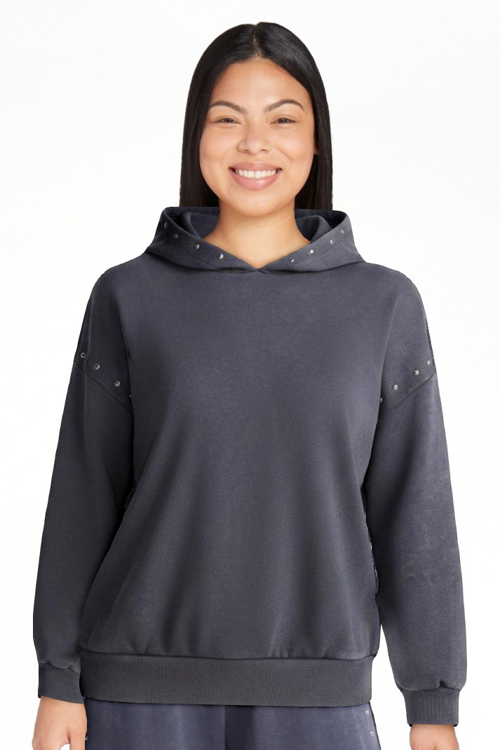 No Boundaries Mineral Wash Studded Fleece Oversized Hoodie, Women's XXS-XXL | Walmart (US)