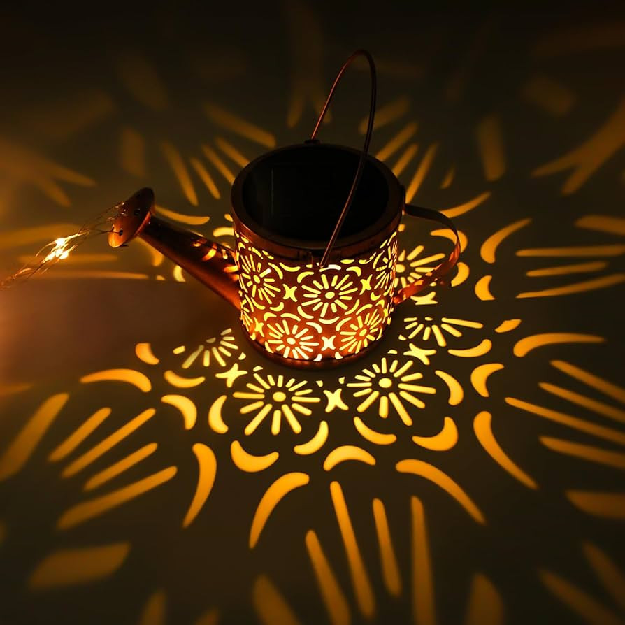 Solar Garden Lights Outdoor Decoration, Metal Solar Watering Can Lights Outdoor Waterproof, Small... | Amazon (US)