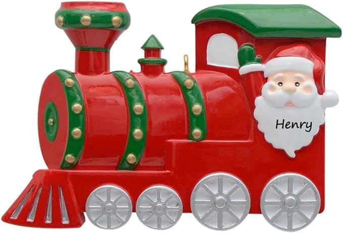 MAXORA Personalized Santa Train Christmas Ornament - Polyresin Locomotive Train Ornament - Train ... | Amazon (US)