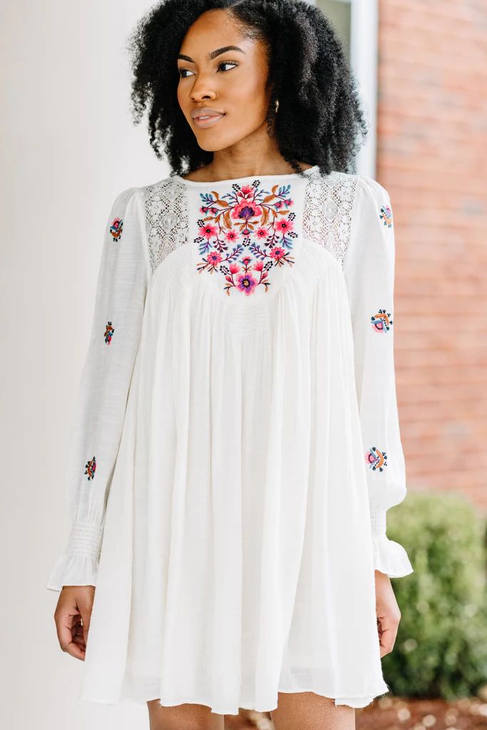 Change It Up Cream White Embroidered Dress | The Mint Julep Boutique
