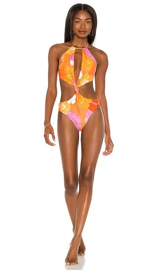 X REVOLVE Tutti One Piece Bikini in Red Funky Blooms | Revolve Clothing (Global)