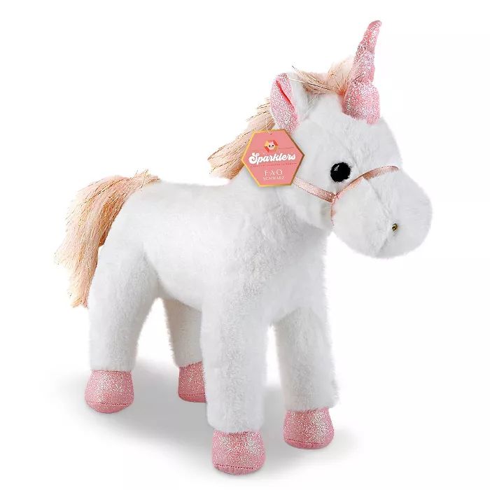 FAO Schwarz Sparklers Glittery Unicorn 10&#34; Stuffed Animal | Target