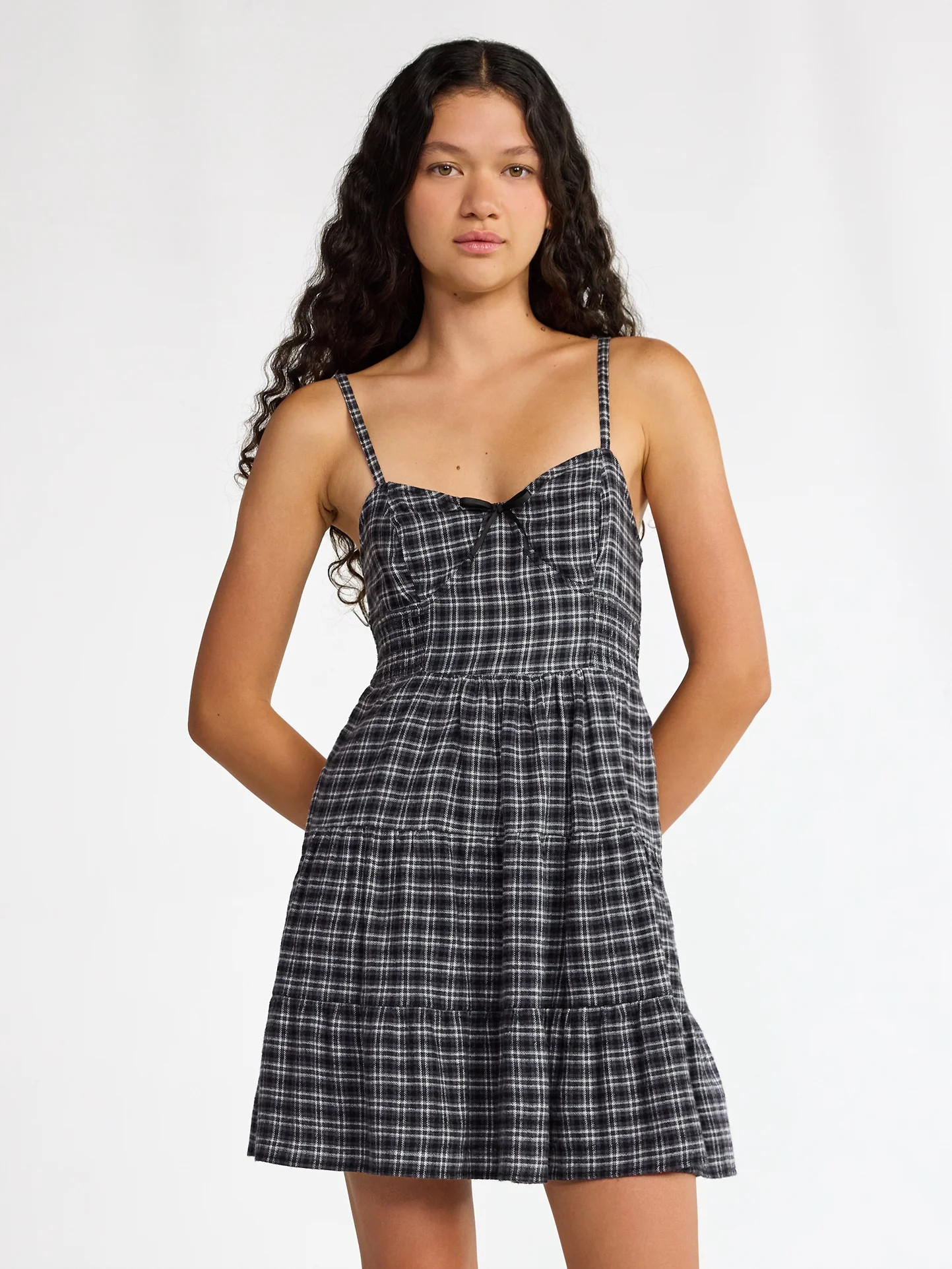 No Boundaries Woven Flannel Dress, Women's | Walmart (US)