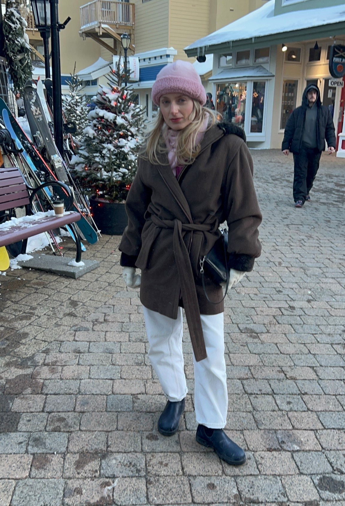 A Vermont winter trotting look! My coat is vintage but I found look a-likes! All the chicks are going wild for this hat! So worth it. X.

#LTKSeasonal #LTKTravel