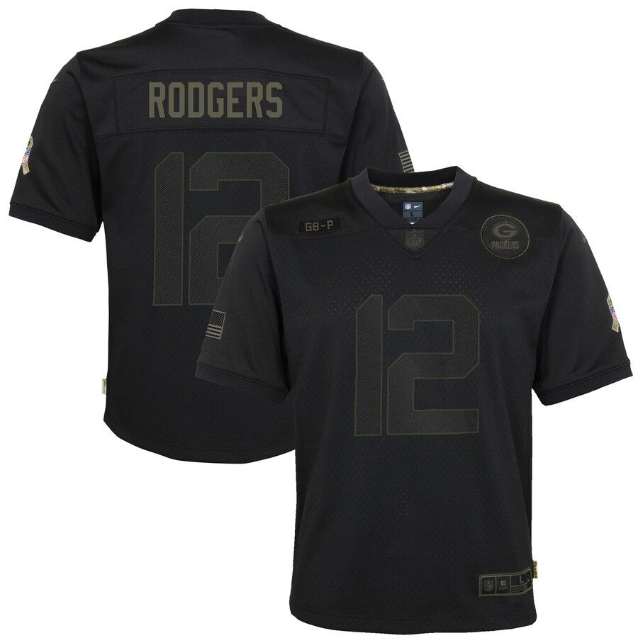 Aaron Rodgers Green Bay Packers Nike Youth 2020 Salute to Service Game Jersey – Black | Fanatics