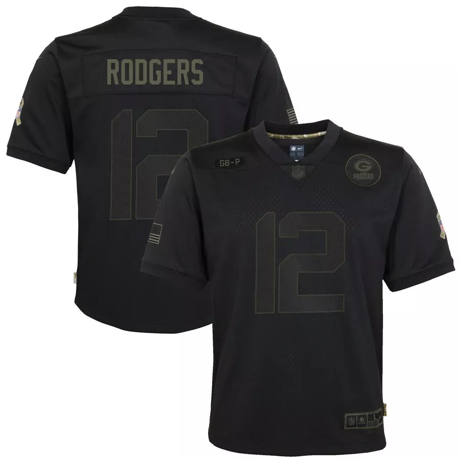 Aaron Rodgers Green Bay Packers Nike 2020 Salute To Service Limited Jersey  - Black