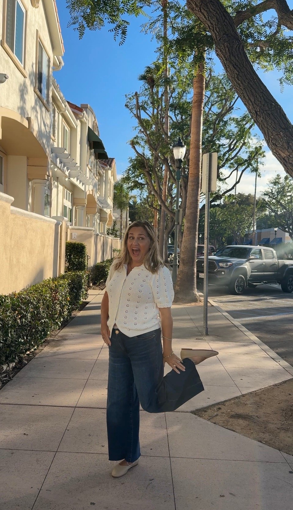 These are my absolute favorite pair of jeans. The fab ab technology makes them feel so comfortable around the waist, flattering and never tight.  My cute cardigan is from last year, but I’m linking this year’s version that is very similar.