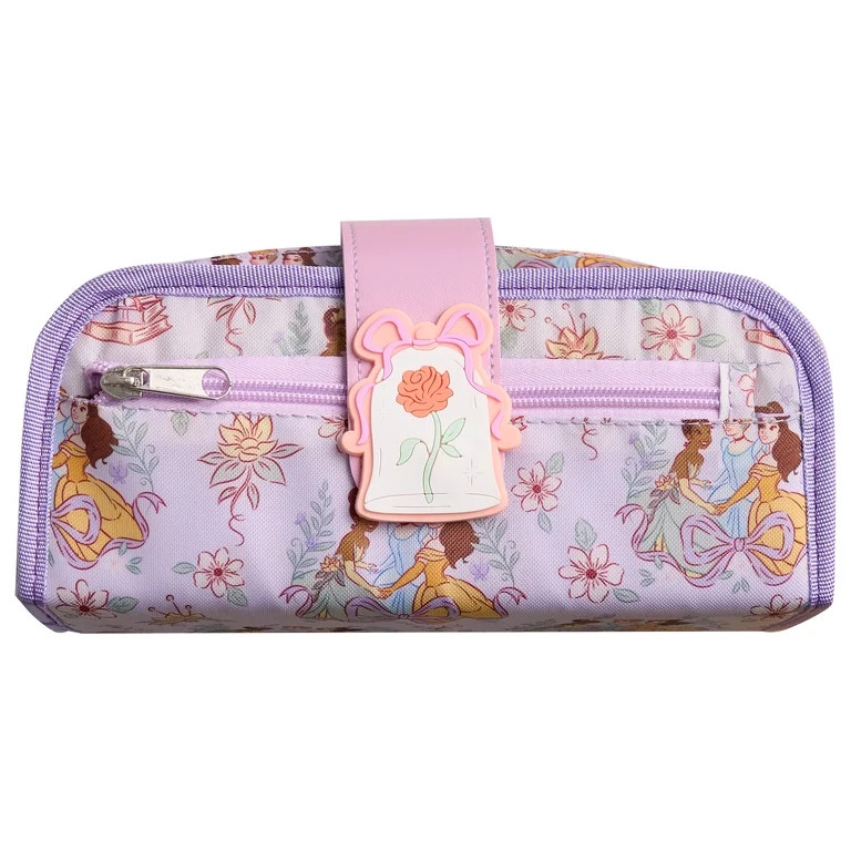 Disney Princess Utility Pencil Pouch with Zipper Closure, Purple | Walmart (US)