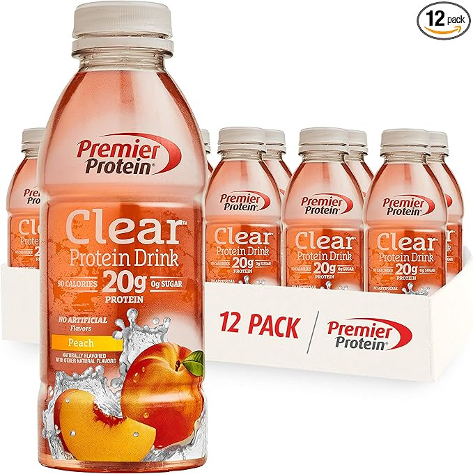 Premier Protein Premier Clear Protein Drink Peach (16.9 Fl Oz Net Wt 202.8 ),Pack of 12 | Amazon (US)