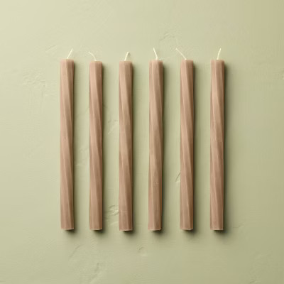 6pk 10" Soft Twist Taper Candles Brown - Hearth & Hand™ with Magnolia | Target