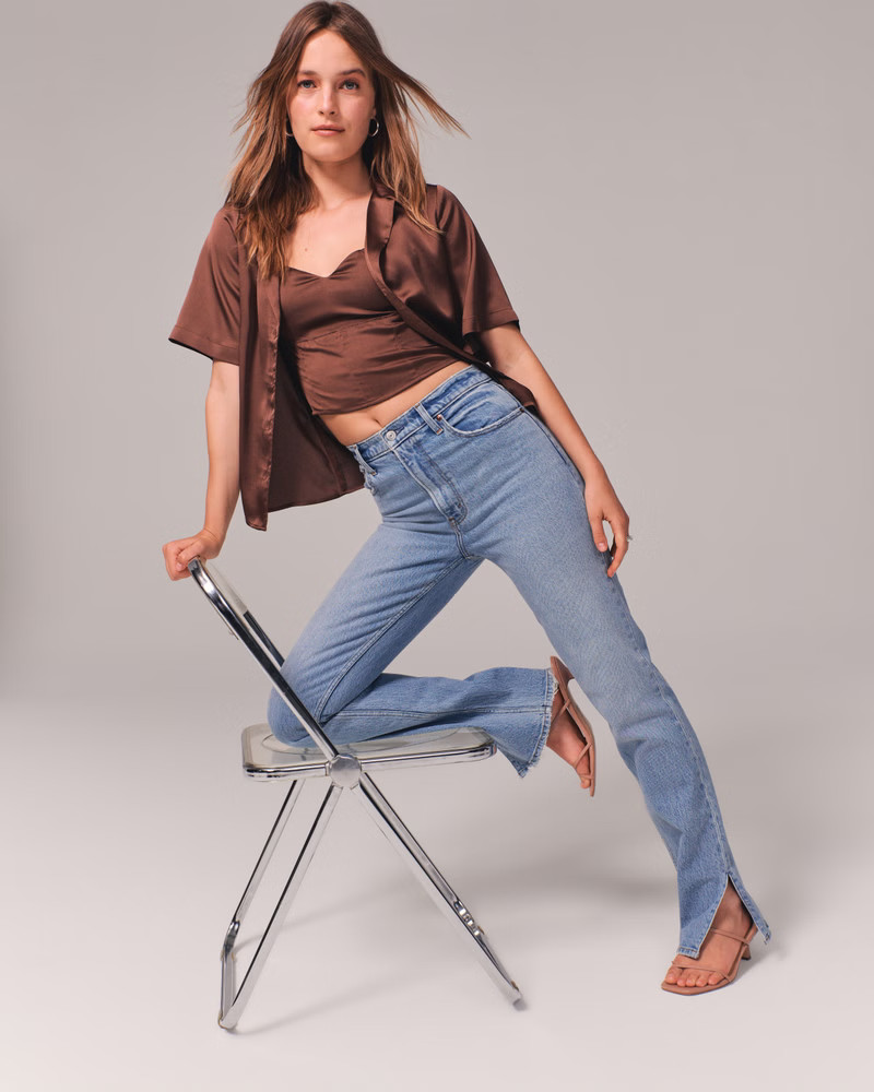 Women's Ultra High Rise 90s Straight Jean | Women's Bottoms | Abercrombie.com | Abercrombie & Fitch (US)