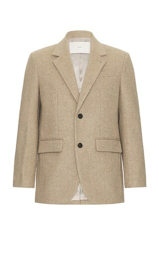 Classic 2 Button Wool Blazer in Beige | Revolve Clothing (Global)