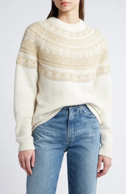 Treasure & Bond Fair Isle Sweater in Ivory- Tan Fair Isle at Nordstrom, Size Medium | Nordstrom