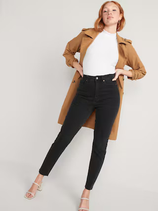 Higher High-Waisted OG Straight Cut-Off Black Ankle Jeans for Women | Old Navy (US)