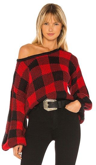 Sofia Sweater in Red Houndstooth | Revolve Clothing (Global)