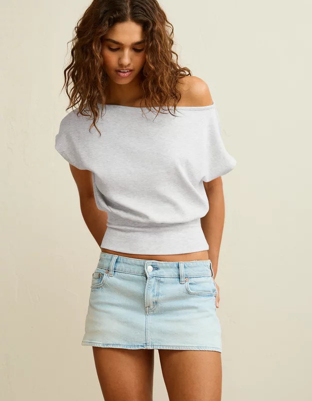 AE Off-the-Shoulder Cinched Sweater Tee | American Eagle Outfitters (US & CA)