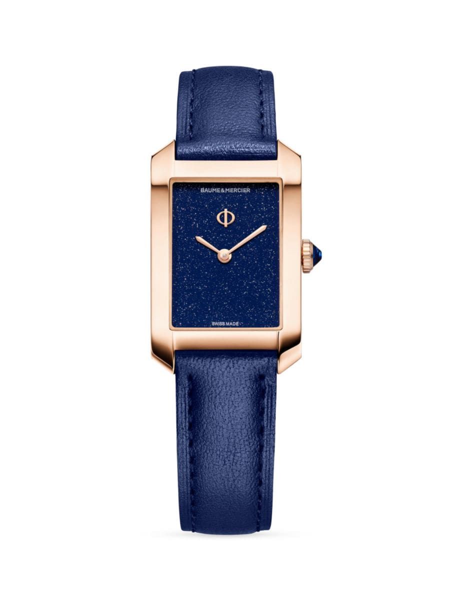 Baume & Mercier Hampton 18K Rose Gold & Leather Watch | Saks Fifth Avenue