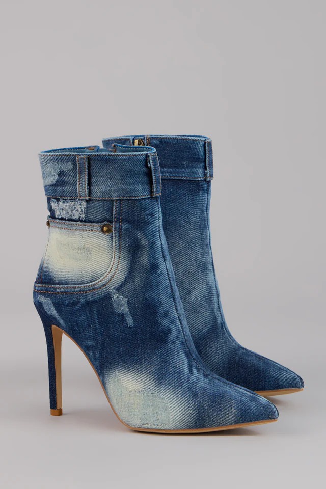 City Blues Denim Stiletto Booties | Windsor Stores