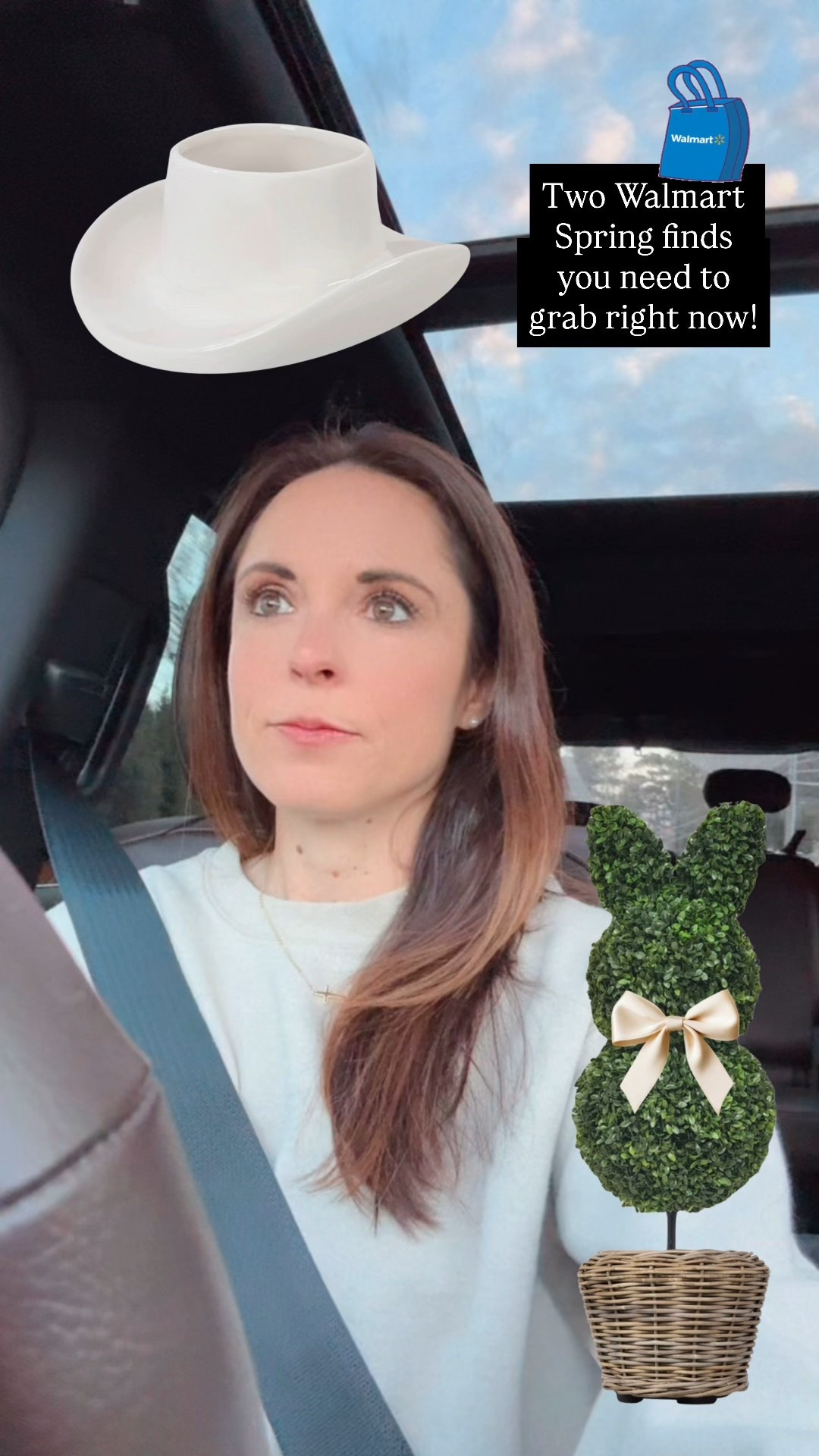 You need these two Spring Walmart finds!! This adorable cowboy hat planter comes in two sizes! This faux bunny topiary is ADORABLE for your front porch for the Spring ✨🌷🤍

#LTKSaleAlert #LTKHome