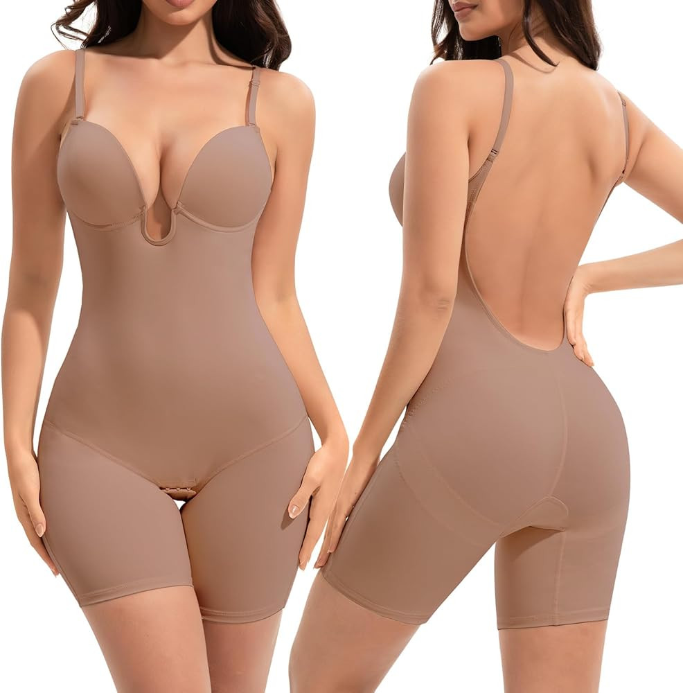 Slimers Backless Shapewear Tummy Control: Low Back Plunge Shapewear Bodysuit - Slimming Built-In ... | Amazon (US)