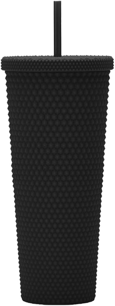 Essasea 24oz Fully Studded Tumbler.Matte Black Studded Tumbler with Lid and Straw.Reusable Double... | Amazon (CA)