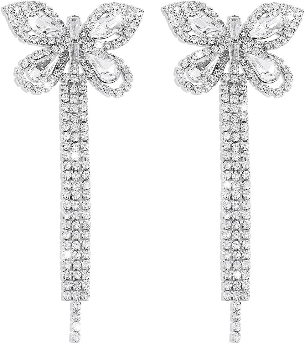 fdsmall Butterfly Dangle Earrings, Lovely Long Tassel Butterfly Drop Earrings Fashion Dangle Earr... | Amazon (US)