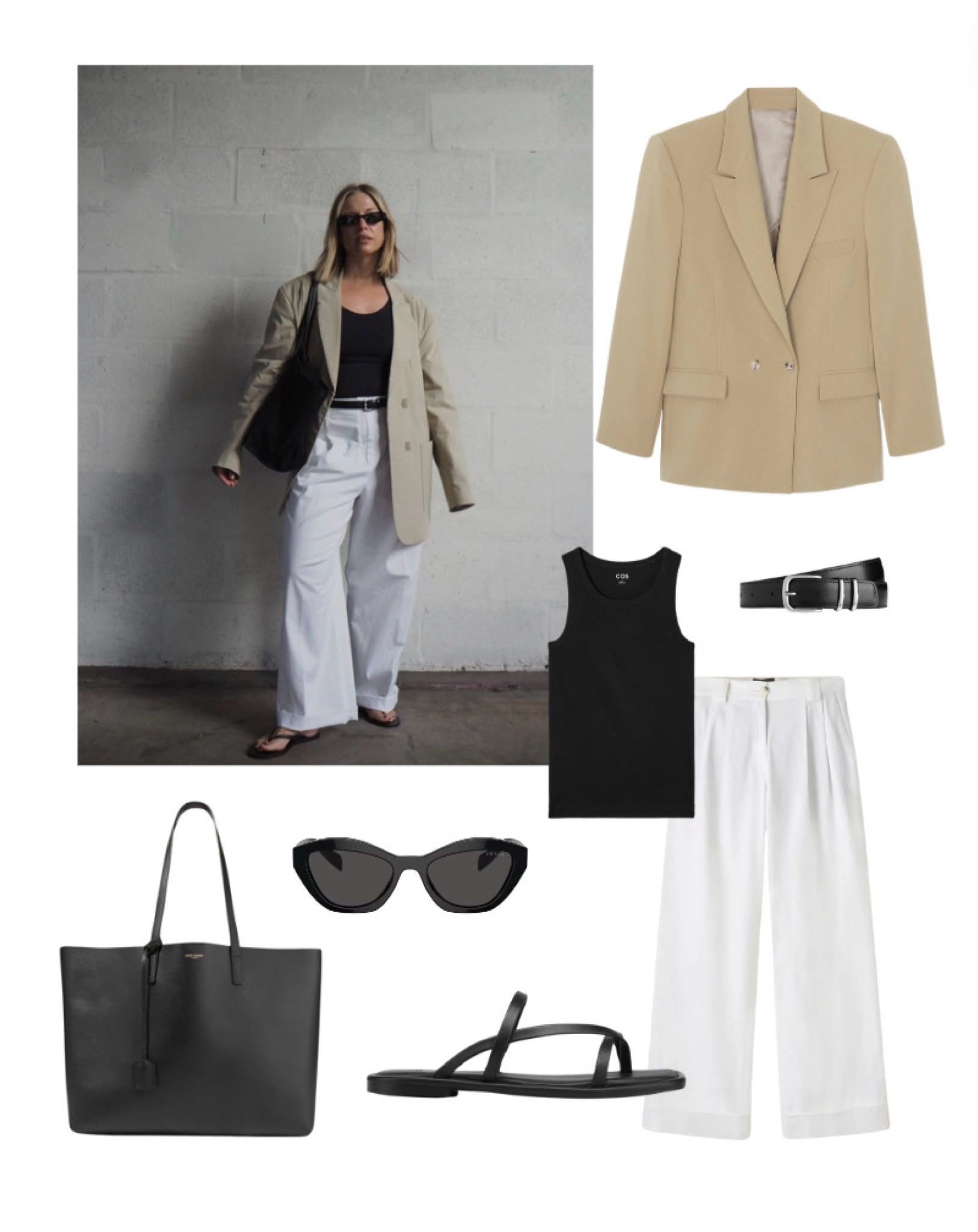 Easy effortless dressing for spring : 
Styling tips; 
Three colours on the body , two is too matchy match and more than three ? Too hard who has the time ?!
Invest In a statement blazer .
Update to white pants & make them baggy & long.
Then surround it with accessories all in black : shoes, bag, sunglasses & belt.
Now you can steal her style 👇

#LTKaustralia #LTKstyletip #LTKspring