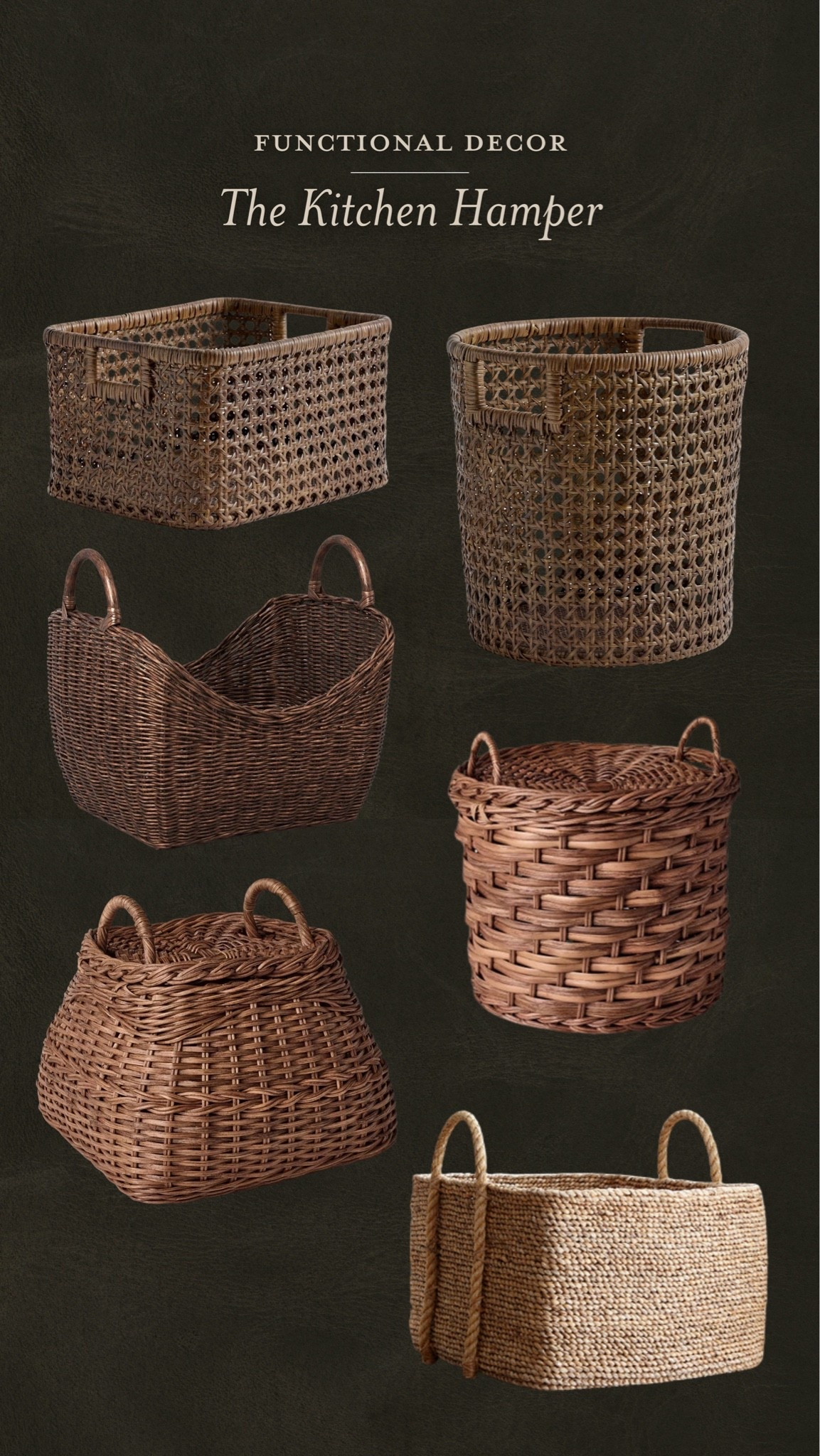 Add a basket to the kitchen and treat it like a hamper for dish towels, napkins, and tablecloths. Functional decor 🤎

#LTKHome