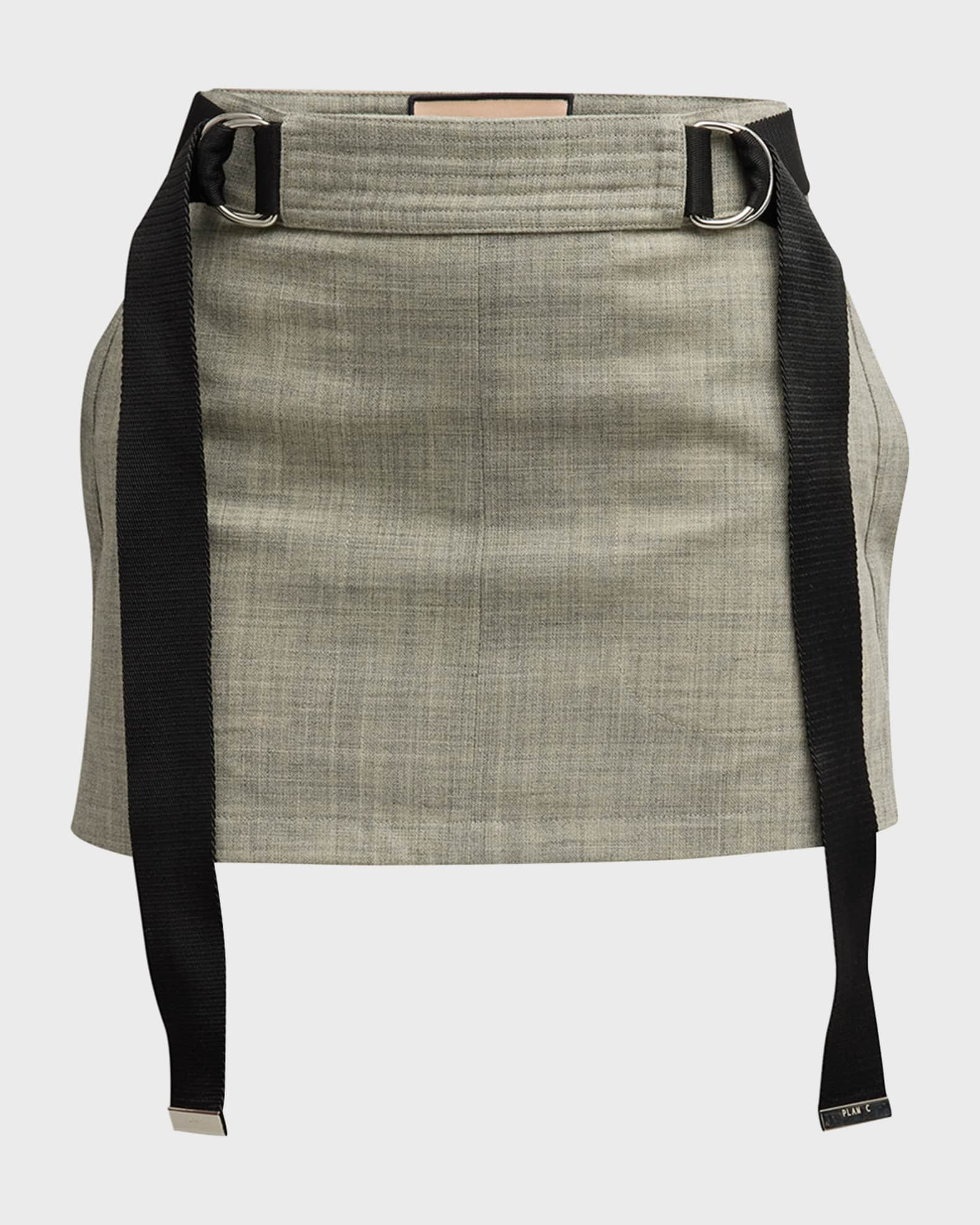 D-Ring Strap Mini Skirt | Neiman Marcus