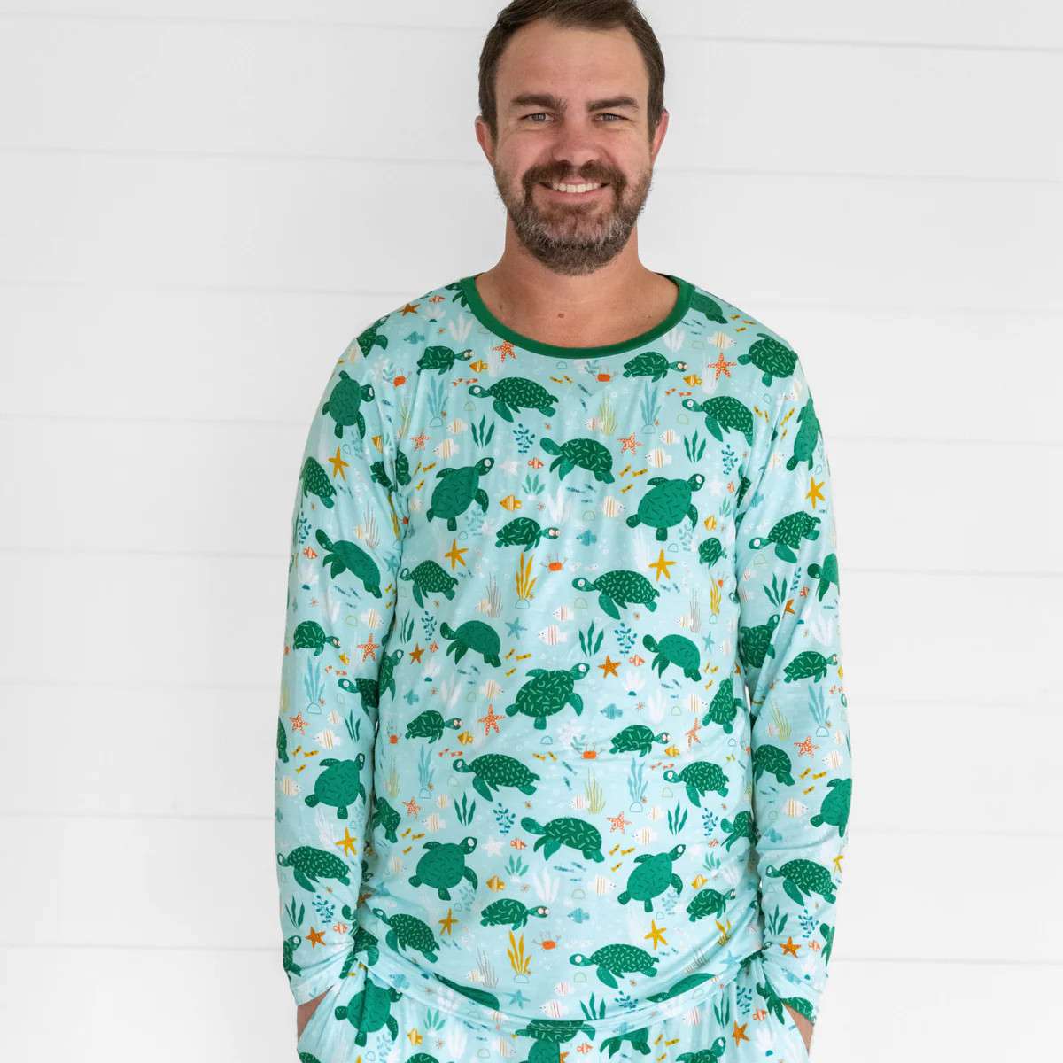Sea Turtle Friends Men's Pajama Top | Little Sleepies